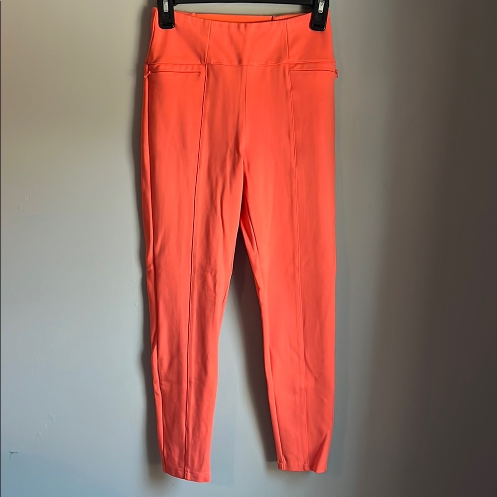 Betabrand Pink Ankle Cropped Pants with Relaxed Fit and Elastic Waistband